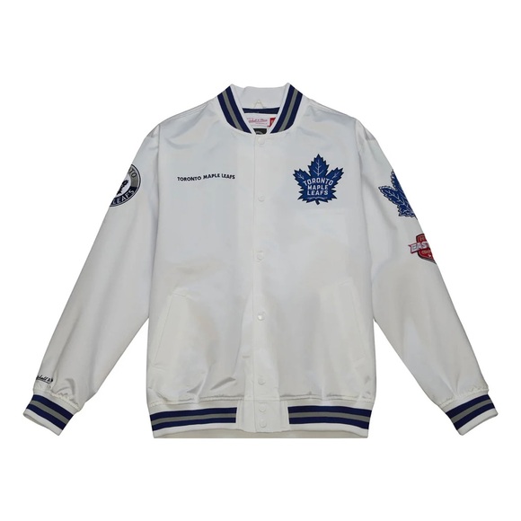 Toronto Maple Leafs NHL Mitchell & Ness Men’s Lightweight Satin Jacket - Picture 1 of 5